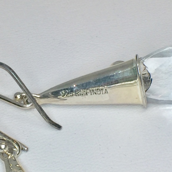 Designer RGN Sterling Crystal & Pearl Earrings - Picture 4 of 4